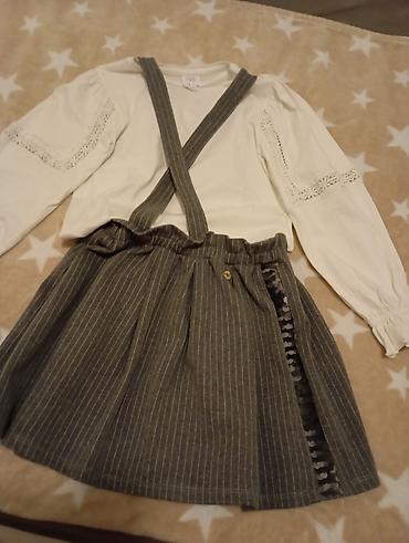 tn lemon lime: Dečiji komplet: bluza sa dugim rukavima zara+ suknja sa tregerima mis — 1