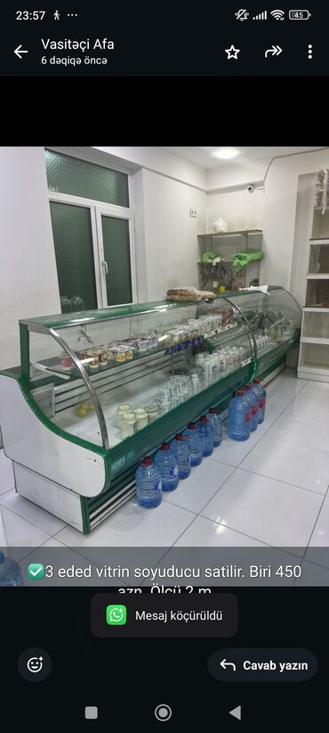 Sifarişlə dolablar: ✅3 eded vitrin soyuducu satilir. Biri 450 azn. Ölçü 2 m Masazir*afa