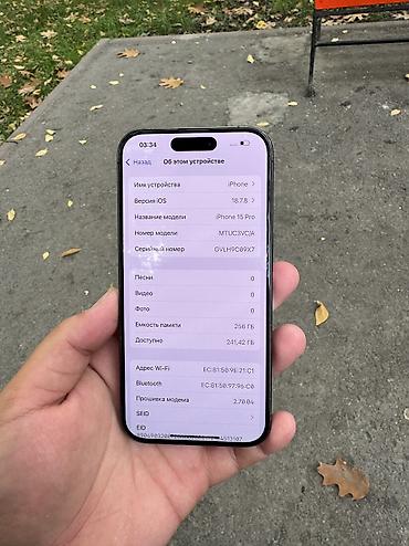 epson l8050: IPhone 15 Pro, Б/у, 256 ГБ, Черный, Чехол, Кабель, 81 % — 6