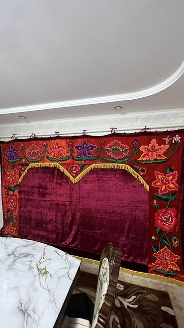 сатин ткань: Настенный декоративный рушник/панно из бархата с вышивкой - Материал — 6