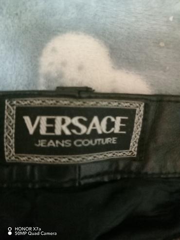 kožne patike: Muške kožne pantalone Versace Jeans Couture Unisex - Materijal — 2