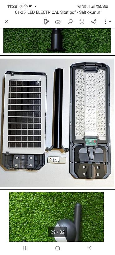 Günəş enerjili LED küçə/proyektor lampası dəsti 2 zamentle topdan ve