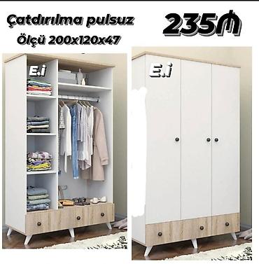 agac: Yeni, 3 qapılı, Siyirməli, Ağ, Açılan, Düz dolab — 1