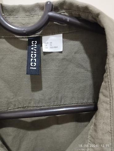 tunike prodaja: Odlična H&M maslinasto zelena košulja-haljina / vl 38 sa — 6