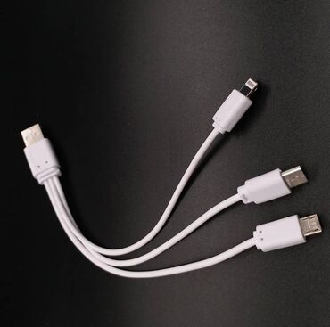 кабели синхронизации usb type c microusb apple lightning в Кыргызстан | Кабели и адаптеры: Мульти кабель адаптер для зарядки 3 в 1 USB -- Micro usb+ TYPE C 8