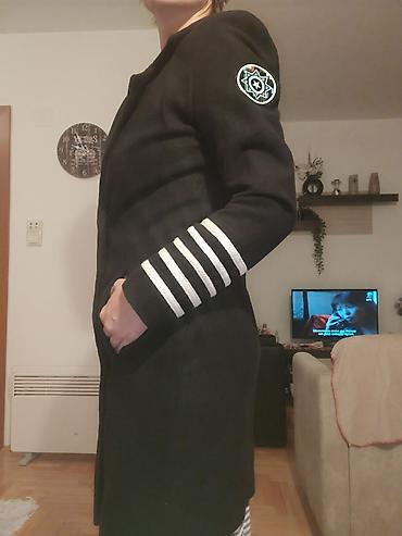 stone island trenerka: Ženski crni kaput u mornarskom stilu - Kroj: strukiran, dužina do — 2