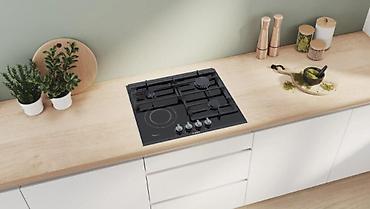 электрическая печка: Qaz plitəsi "HOB BOSCH PRY6A6B70Q" ✅ Brend: Bosch ✅ Rəng: Black ✅ — 2