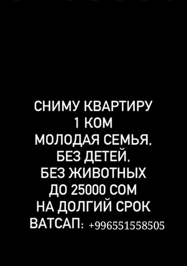 снять квартиру на долгий срок: 1 бөлмө, Менчик ээси, Чогуу жашоосу жок, Толугу менен эмереги бар