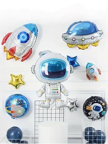 Воздушные шары и принадлежности: Набор фольгированных шаров для детского праздника «Синий трактор» + — 9