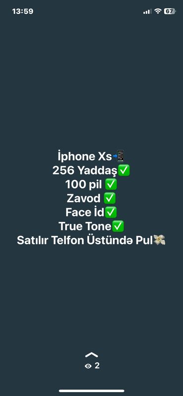 IPhone Xs, 256 ГБ, Черный, Беспроводная зарядка, Face ID