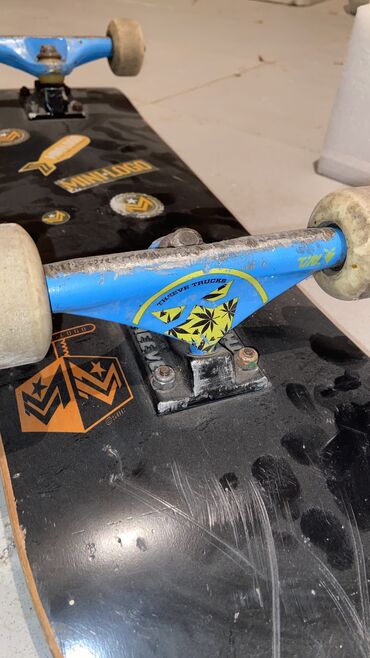 Skeytbordlar: Skateboard 
Deck: minilogo
Trucks: theeve 
Təkər: bones