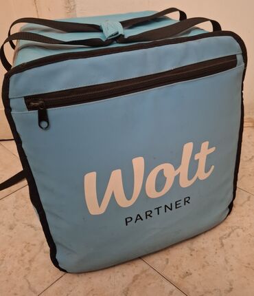 Ticarət printerləri və skanerləri: Wolt Partner termal çatdırılma çantası - Rəng: mavi, Wolt loqolu -