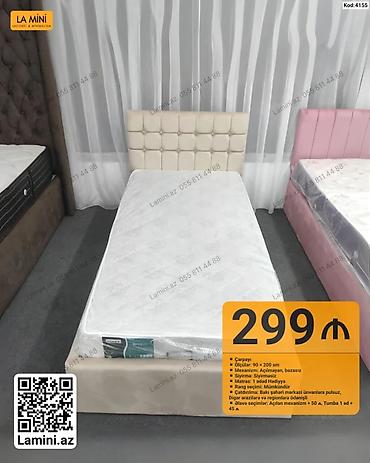 Ev və bağ: LA MINI çarpayı – Kod: 4155 - Ölçü: 90 × 200 sm - Mexanizm — 1