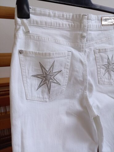 Farmerke: Nove farmerke vel. 38, M, bele, klasične, ravnih nogavica CAMBIO — 6