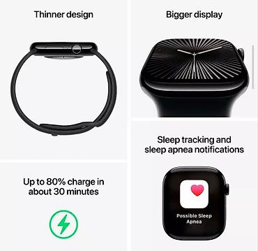 agilli saat: Ağıllı saat – Apple watch 10- 46mm pil sağlığı 100℅ çox az işlənib — 1