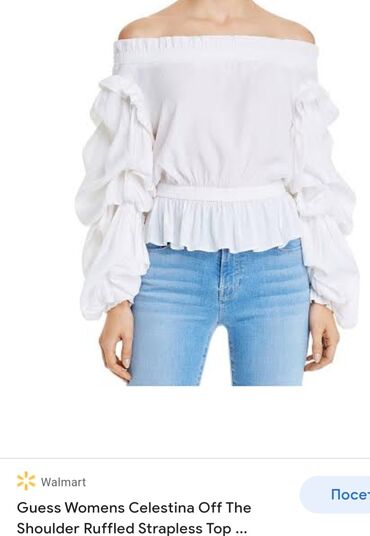 Bluze: Guess, S (EU 36), Jednobojni, bоја - Bela — 2