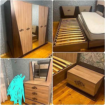 dəst cantalar: Oğlan və qız üçün, İşlənmiş, 2 təknəfərlik çarpayı, Yazı masası, Dolab, Tumba — 1