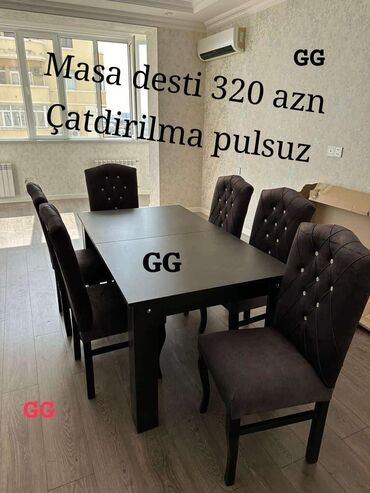 Masa və oturacaq dəstləri: Yeni ve Sifarislə Masa dəsti 320_azn Olcu 170×90 Material laminat Reng