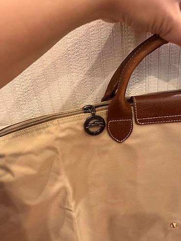 deri çanta: Longchamp original Bej rəngli böyük ölçülü tote/aller-retour tipli — 6