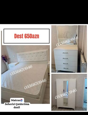 Yataq otağı dəstləri: İkinəfərlik çarpayı, 2 tumba, Azərbaycan, Yeni — 5