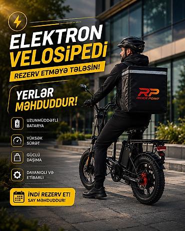 elektrikli moped icaresi: 🚴‍♂️ Elektron velosipedlərin icarəsi! Kuryer fəaliyyətiniz üçün — 1