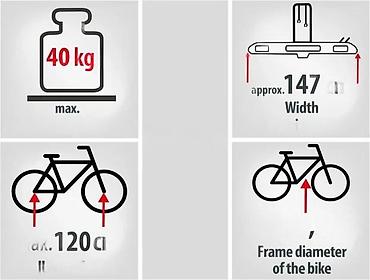 formula 1: Eufab BIKE TWO – nosač za 2 bicikla za kuku vučnog vozila - Montaža — 6
