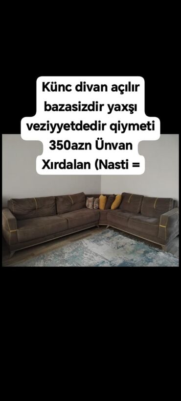 Сундуки: Künc divan açılır bazasizdir yaxşı veziyyetdedir qiymeti 350azn Ünvan