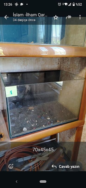 Akvariumlar: Akvariumlar – 2 ədəd 1) Ölçü: 80×30×40 sm - Şüşə akvarium, düz — 6
