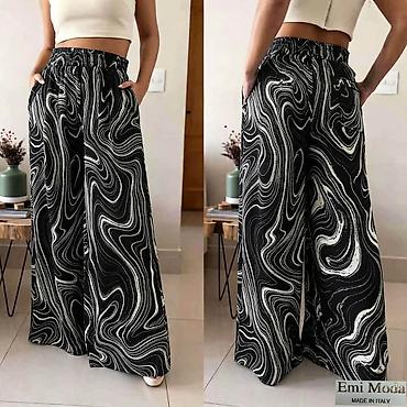 ps helanke: Ženske široke pantalone sa printom – Emi Moda, Made in Italy - Kroj — 8