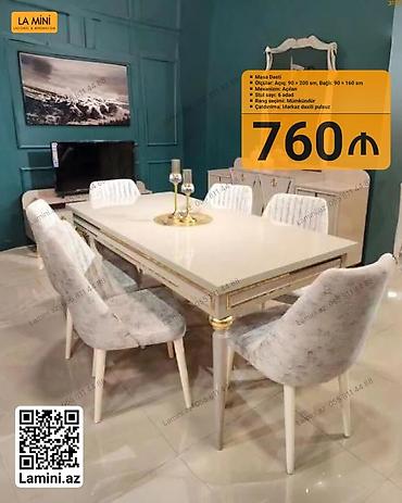 Mebel: Masa dəsti – La Mini - Model: Açılan mexanizmlu yemək masası və 6 — 1