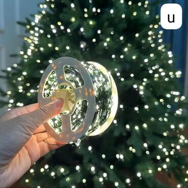 Yeni il oyuncaqları və bəzəkləri: Məftil işıq Yolka və ya dekor üçün istifadə olunur 220 woltla işləyir — 3