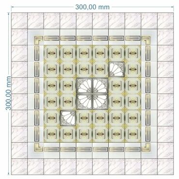 kalidor aboyu: 300x300 mm ölçüsündə olan bu dekorativ plitə, mərkəzində mürəkkəb