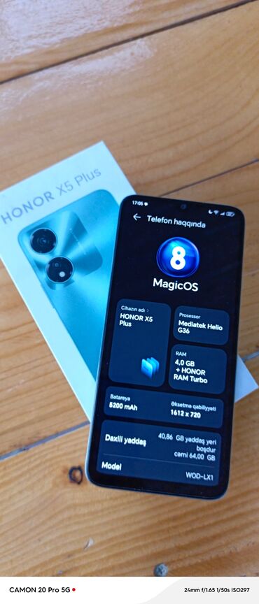 soyuducu tecili: Honor X5b Plus, 64 ГБ, цвет - Зеленый, Кнопочный, Сенсорный, Отпечаток пальца