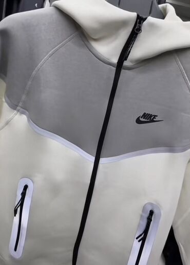 купить спортивный костюм мужской: Спортивный костюм Nike (вверх и вниз) - Цвет: молочно‑белый с серой