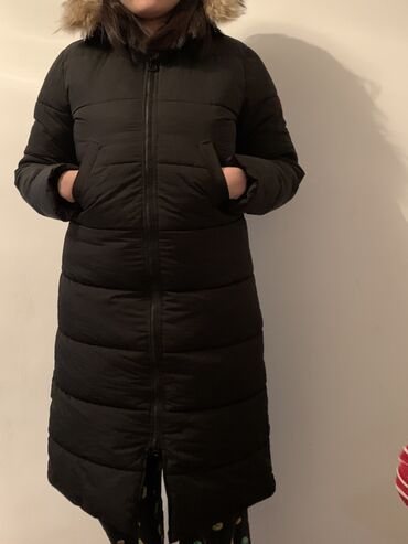 длинная кожаная куртка: Пуховик, 2XL (EU 44)