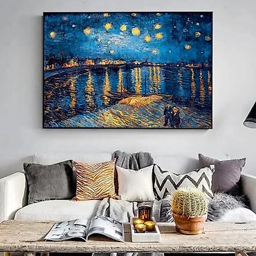 картины на заказ: 🌠 "Ulduzlu gecə Rona kənarında". 🌌 Van Qoqun möhtəşəm əsərlərindən🤩 🥺 — 2