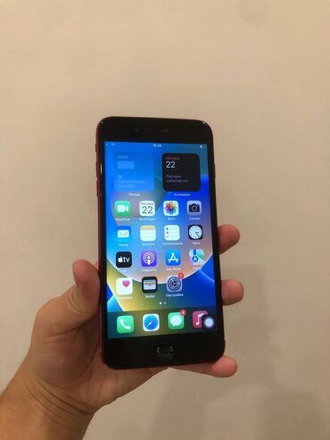 телефон на 256 гб недорого: IPhone 8 Plus, Колдонулган, 64 ГБ, Кызыл, Каптама, 69 %