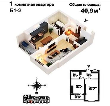 Продажа квартир: 1 комната, 40 м², 3 этаж, Евроремонт — 3