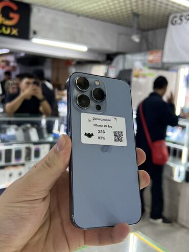 мобильные телефоны айфоны: IPhone 13 Pro, Б/у, 256 ГБ, Голубой, Зарядное устройство, Защитное стекло, Чехол, 82 %