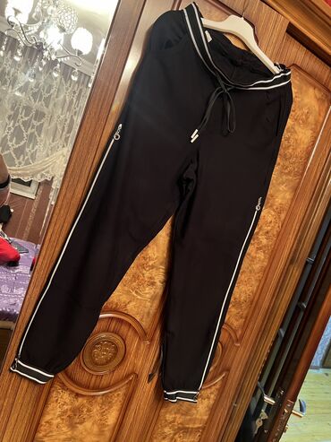 jogger şalvar: Şalvarlar 9Fashion Woman, M (EU 38), L (EU 40), XL (EU 42), rəng - Qara