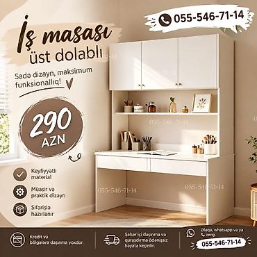İş masası – üst dolablı model • Sadə dizayn, maksimum funksionallıq •