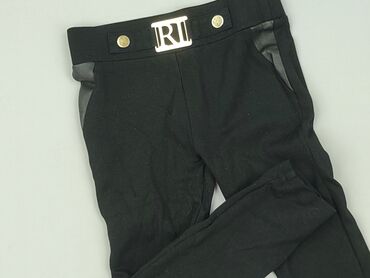 czarne spodnie woskowane z wysokim stanem: Legginsy dziecięce, River Island, 5-6 lat, 110/116, stan - Bardzo dobry