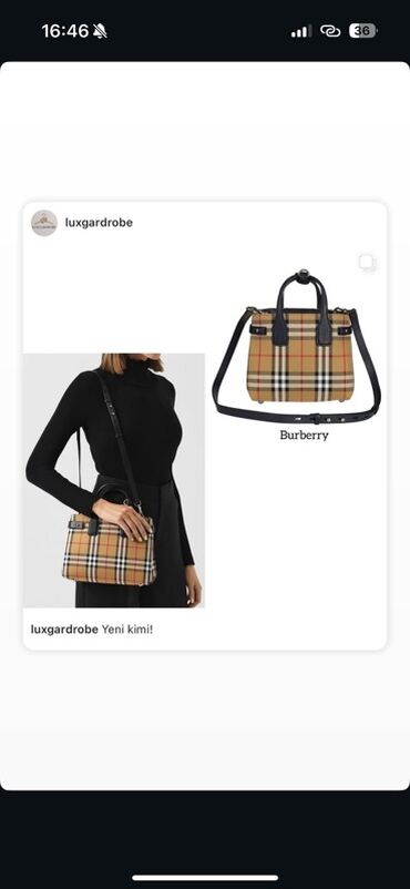Çantalar: Əl çantası, Burberry