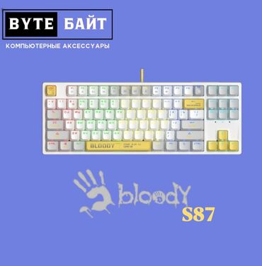 60 клавиатура: Клавиатура, A4Tech, Механикалык, Зымдуу туташтыруу, Өлчөмү: 80%