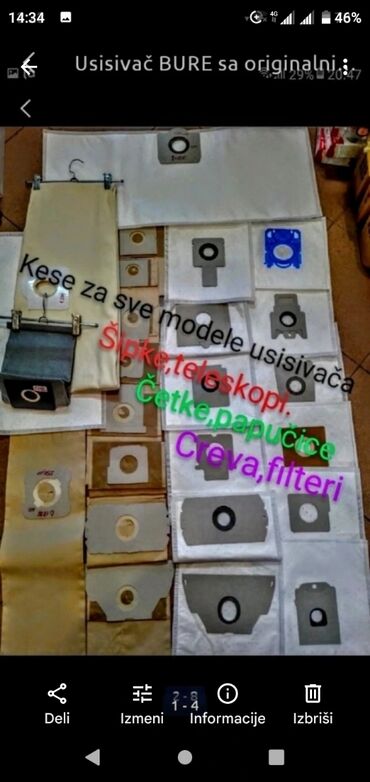 Klasični usisivači: Prodaja usisivača, kesa, motora, opreme sve za usisivače — 7