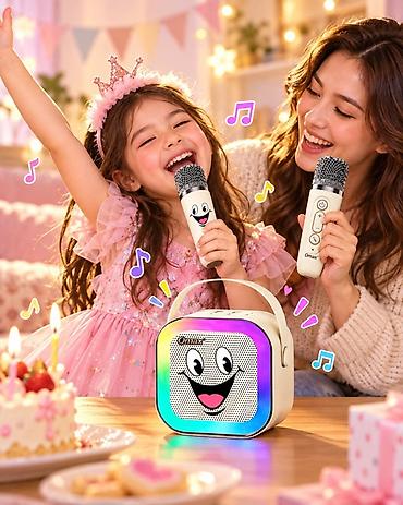 das utu: Uşaq karaoke seti – Omax - Dəst: portativ Bluetooth kolonka və 2 ədəd — 3
