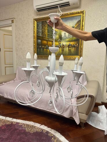 Süni güllər: Çılçıraq, 6 lampa, Metal
