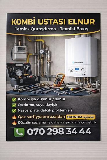 kombi ustası: Kombi ustası – Elnur Xidmətlər: - Kombi təmiri, quraşdırılması və — 1