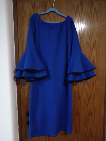 midi haljine h m: Kraljevko plava haljina, jednom nosena. Naramenice se mogu nositi