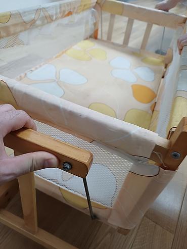 Taxta çərçivəli beşik/qarmaqlı yelləncək beşik - Material: möhkəm